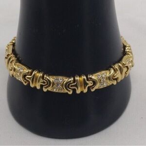 Joan Rivers Tennis bracelet, Elegant Gold Bracelet with Crystal Accents